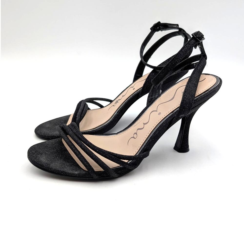 NINA Veruca Ankle Strap Sandals Women's Black Size US7.5M EU37.5